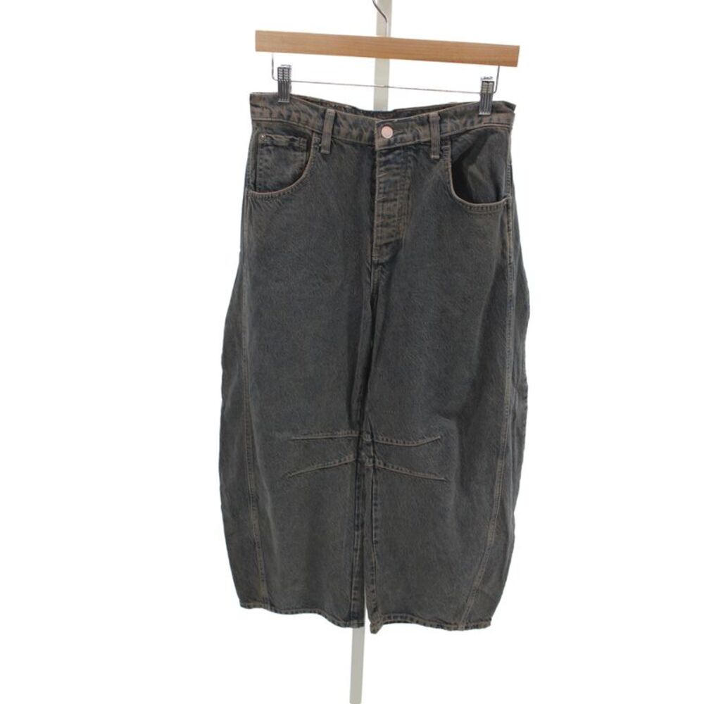 We The Free Womens Wide-Leg High Rise Gray Cotton Jeans Size 25
